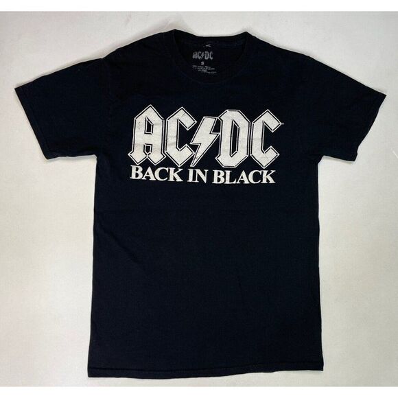 ACDC Back In Black Graphic T-shirt Women Small Black Short Sleeve Music - Picture 1 of 5